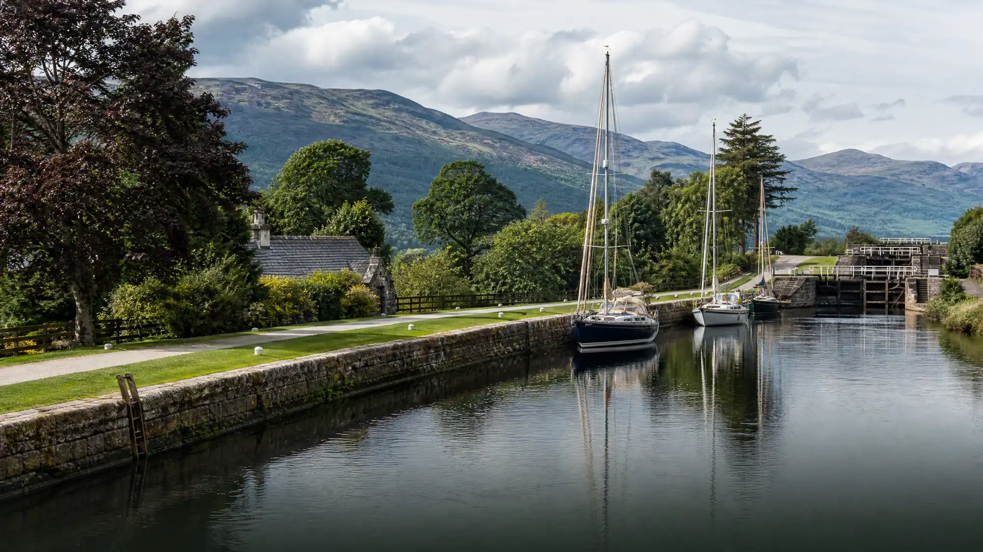 This 60-mile historic waterway cuts through the Great Glen. It links the east and west coasts using 29 locks and natural lochs including Loch Ness.
